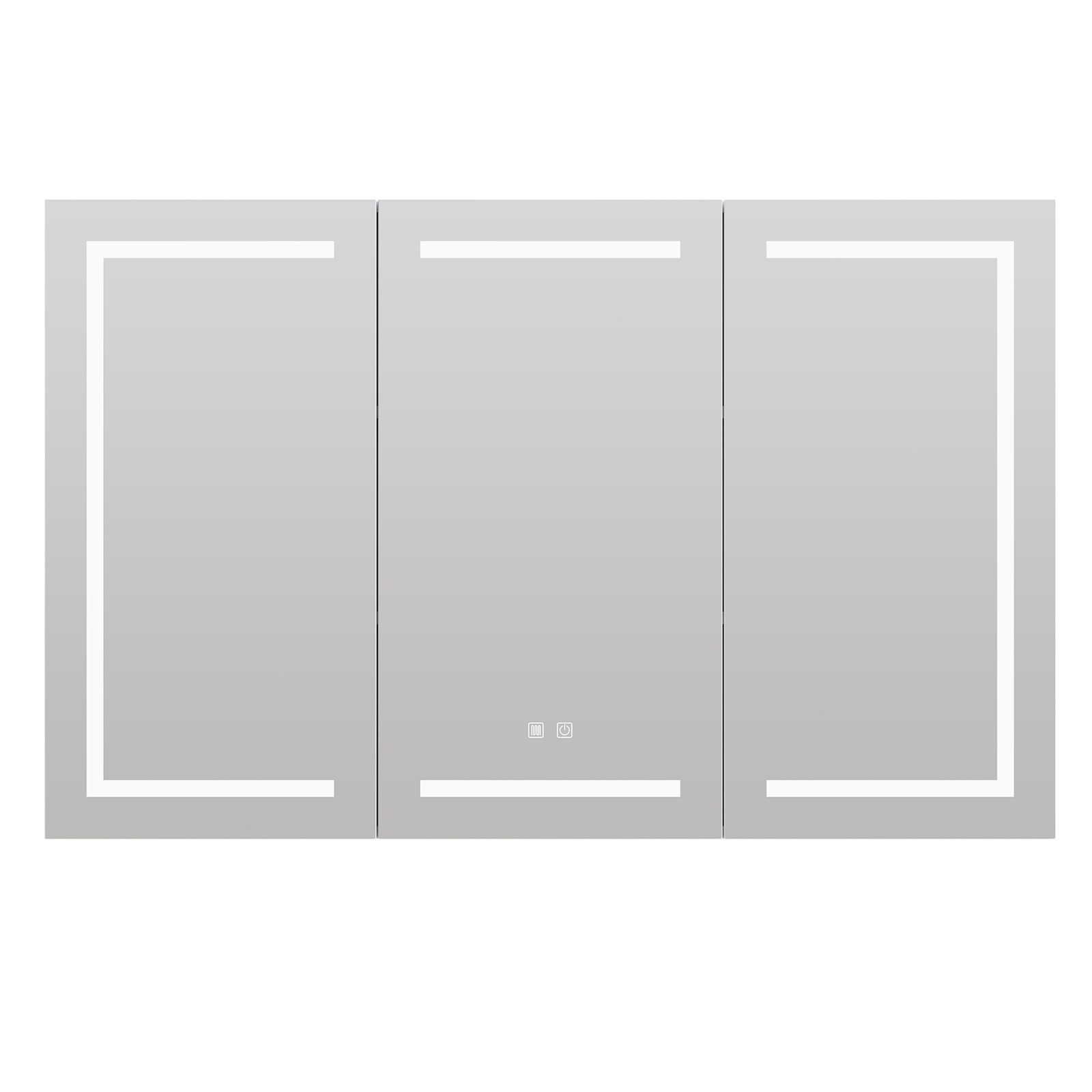 Large LED Medicine Cabinet Bathroom Mirror Cabinet with Light 3 Color 47×30 Inch