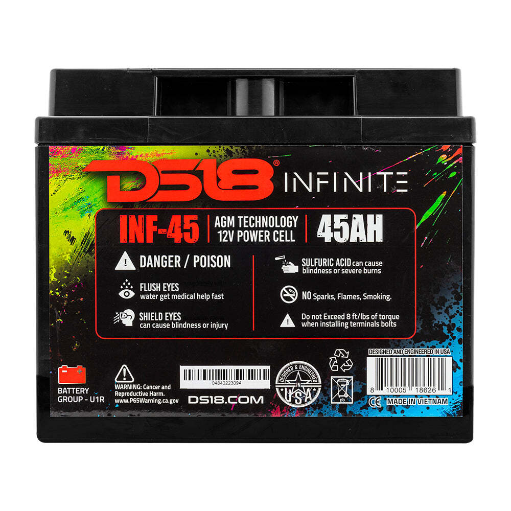 DS18 INF-45AH INFINITE 45 AH 1500 Watts AGM Power Cell 12 Volt Battery