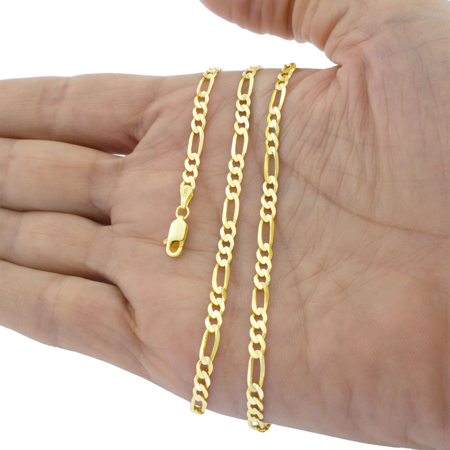 10K Real Yellow Gold 2mm-9mm Figaro Chain Link Pendant Necklace Bracelet 7"- 30"