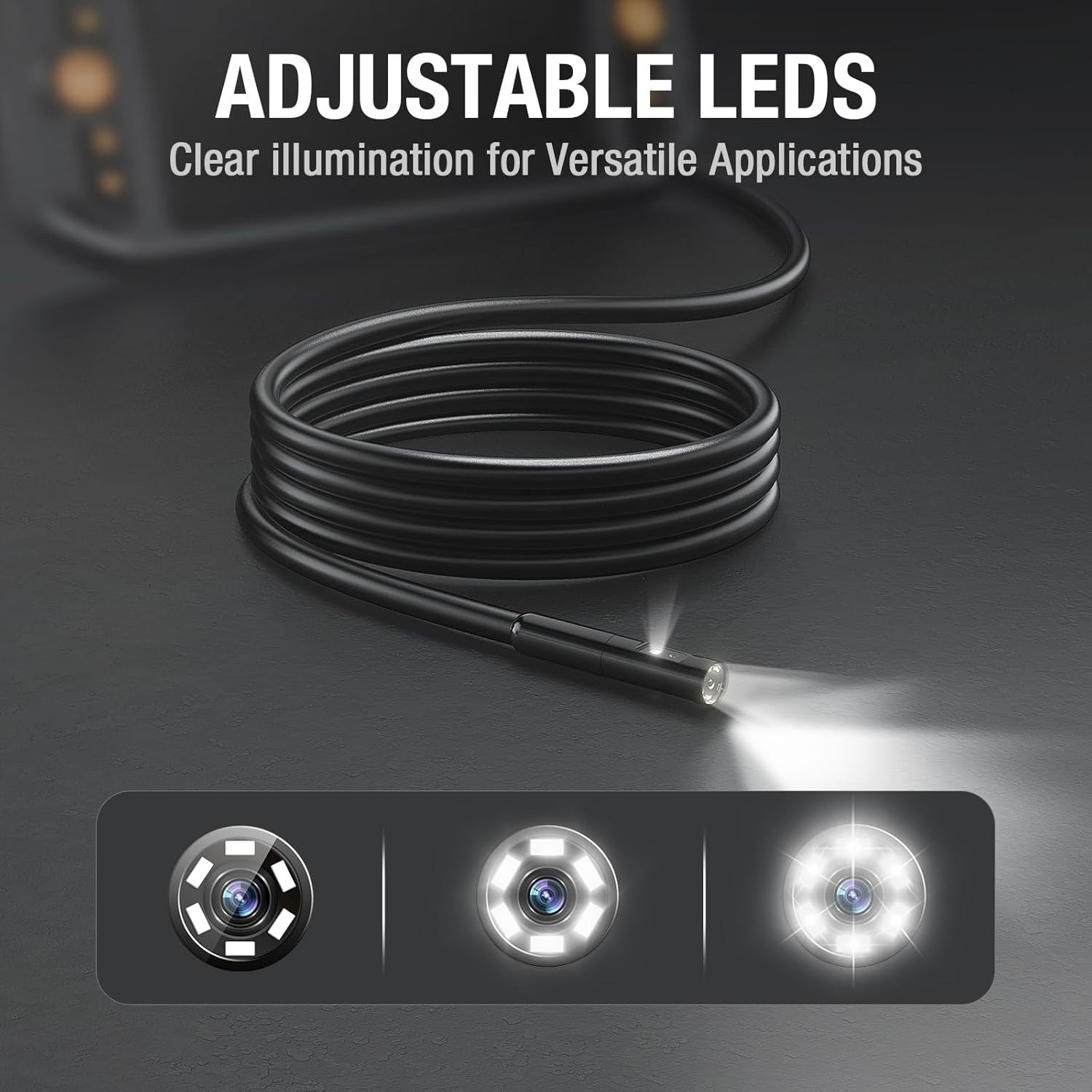 Teslong Dual Lens Endoscope Mechanic Borescope Inspection Camera Flexible 16.5FT