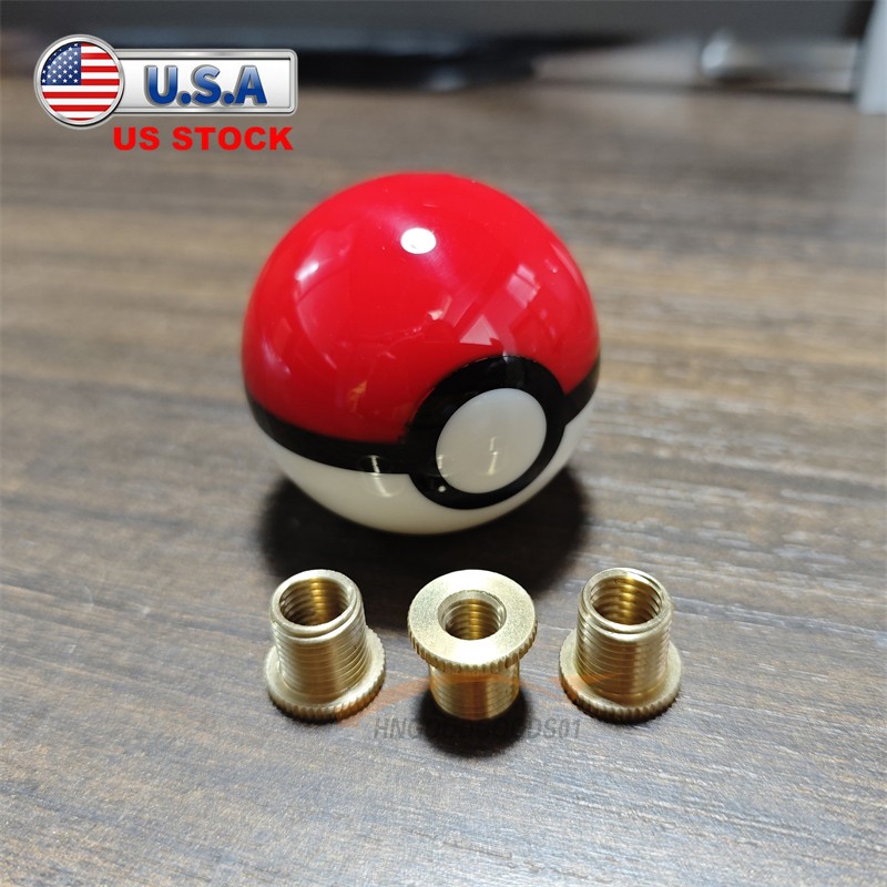 Universal Round Ball Shift Knob Car Manual Gear Shifter Head with 3 Adapters