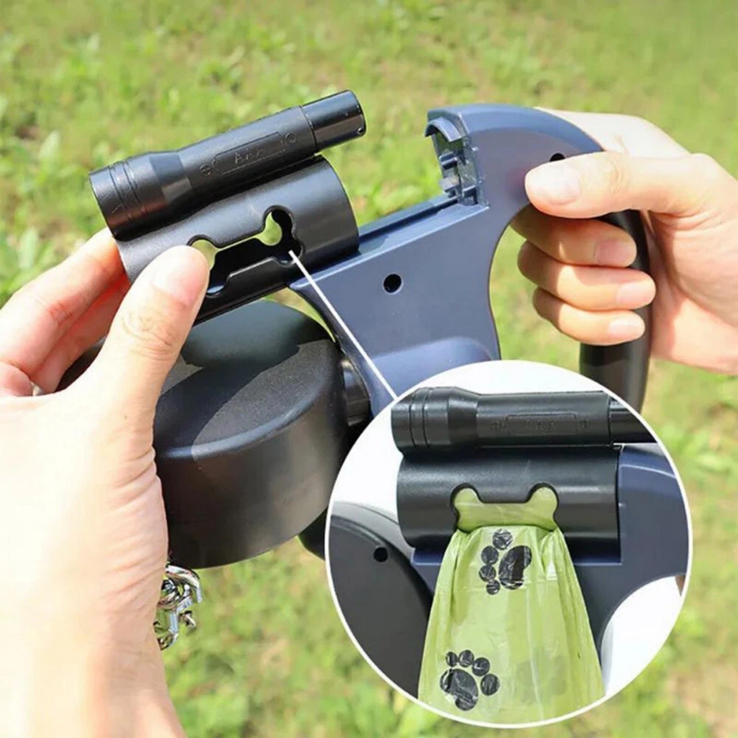 Retractable Reflective Dual Pet Leash Lead 360Swivel Double Dog Walking Leash A+