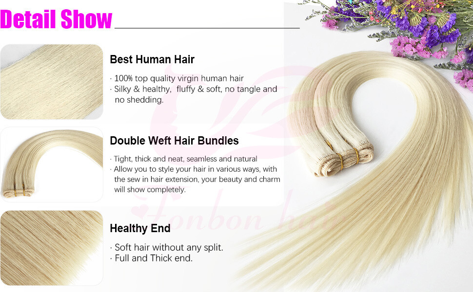 Double Weave Sew in Weft Hair Extensions 100%Real Brazilian Remy Human Hair 100g