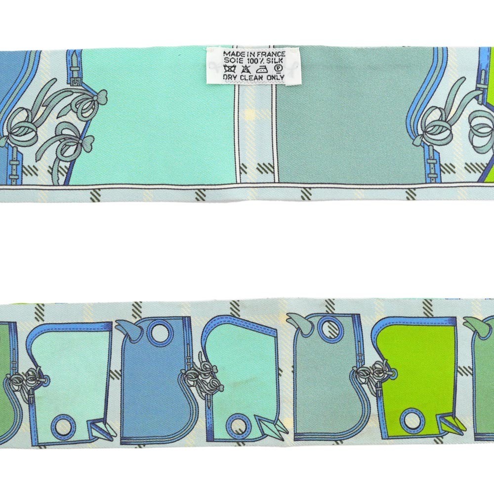 Hermes Twilly Camaille Yellow Multicolor Silk Scarf Used