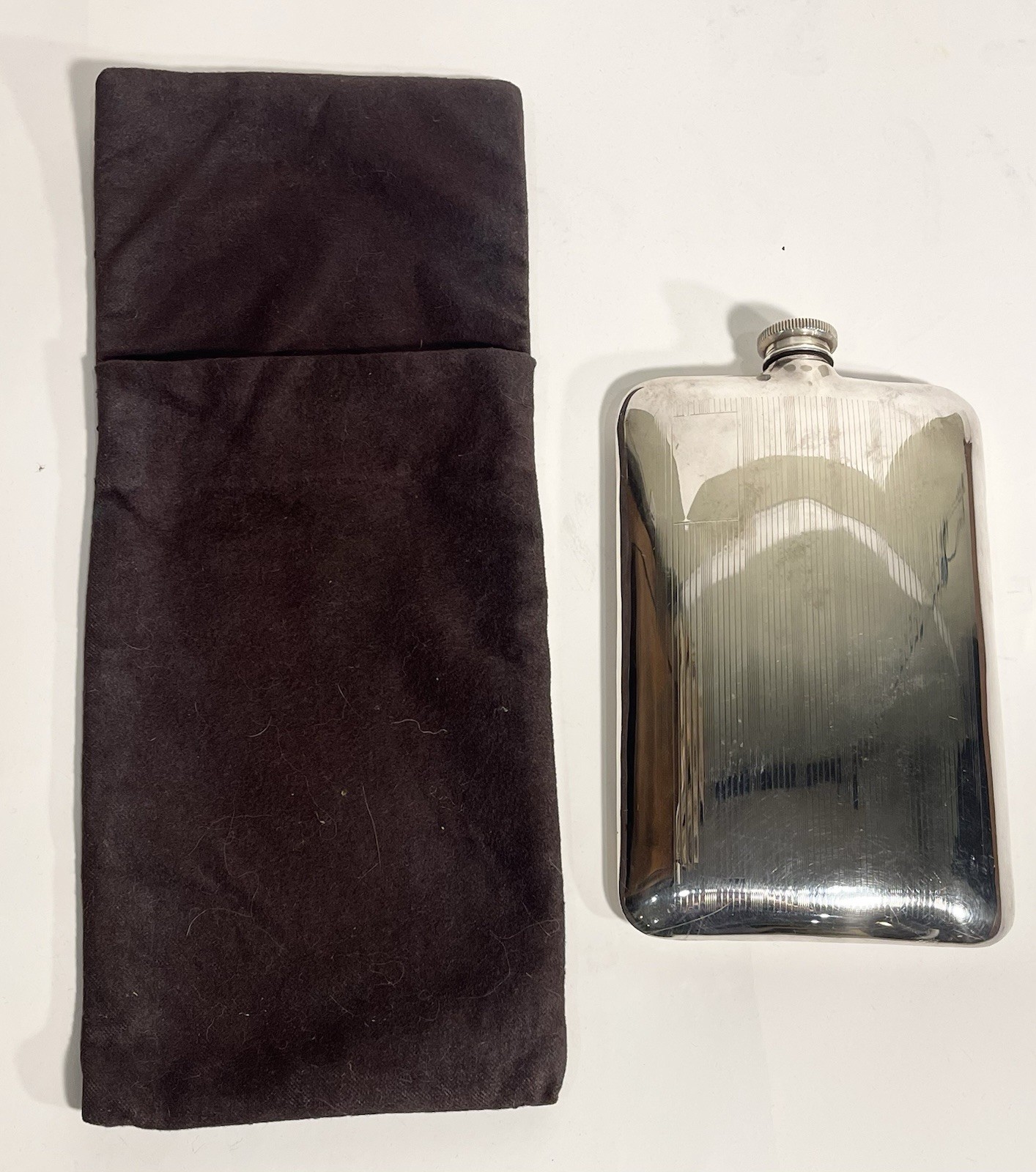 Vintage Marlboro Plate Silver Plated Hip Flask With Case