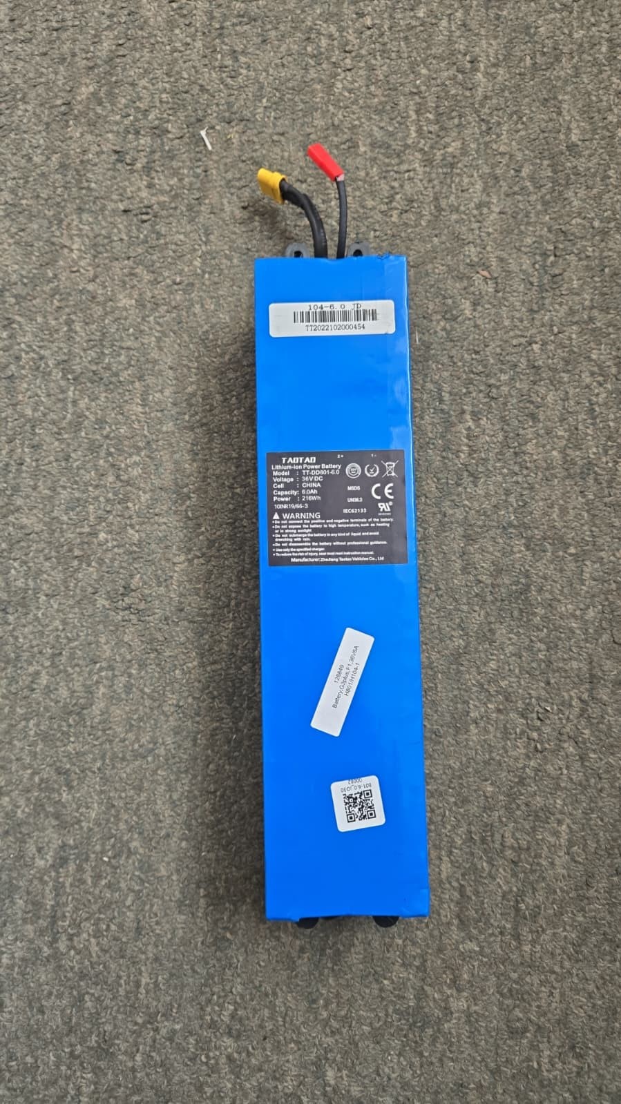 Original GOTRAX G3 PLUS APEX LE 36V 6A 216Wh eScooter Battery TT-DD801-6.0 (...