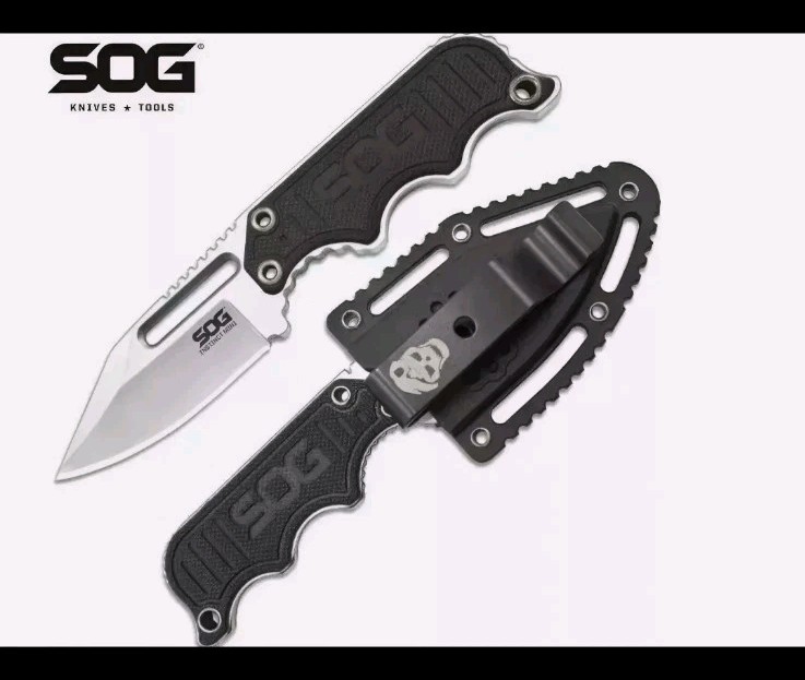 SOG Instinct Mini Fixed Blade Knife G10 Full Tang Neck Knife Sheath EDC Tactical