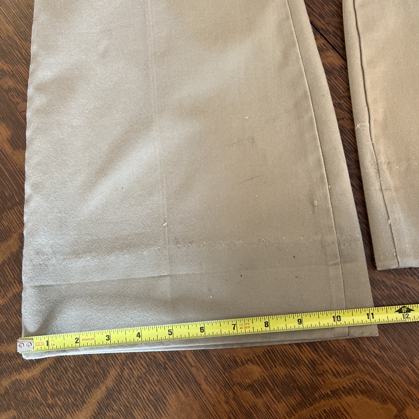 Vintage 70s Mens Bell Bottom Flare Pants Tan Cotton Waist 30 Inseam 31 Wright