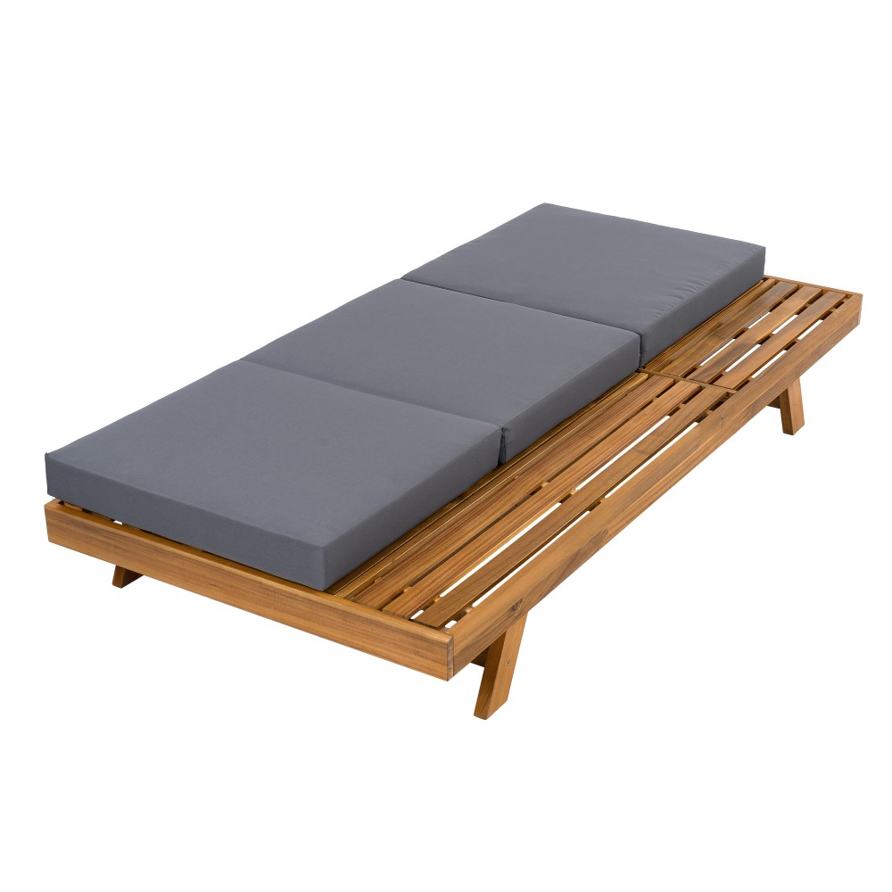 Outdoor Adjustable Chaise Lounge Chair Set with Waterproof Cushion and Backrest