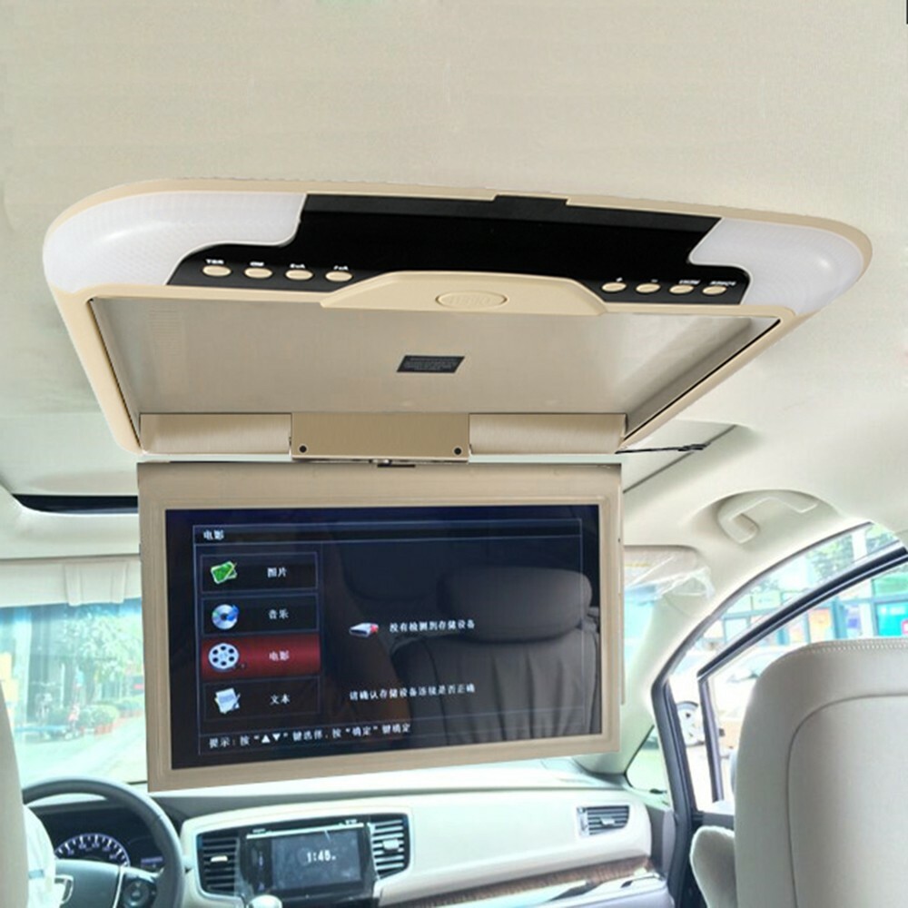 13'' Car Overhead Flip Down Ceiling Monitor 12V/24V PAL/NTSC LCD TFT Beige