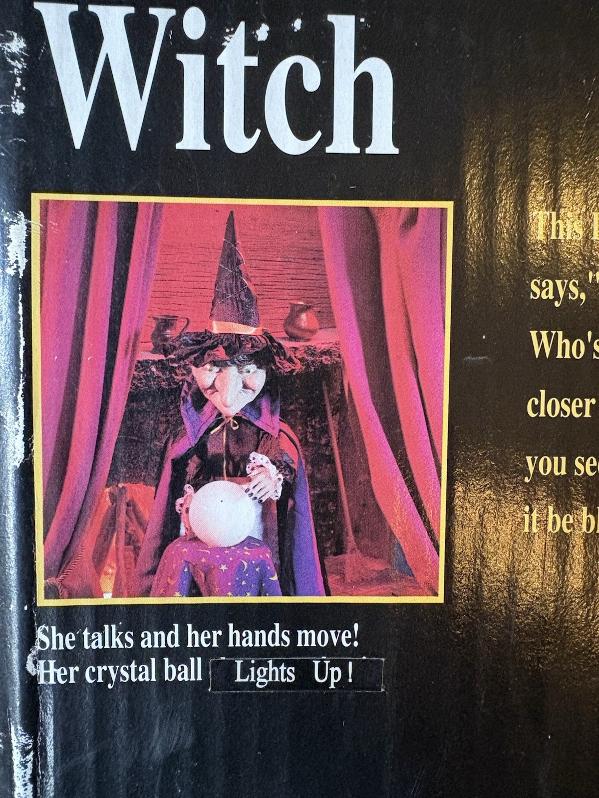 Gemmy Halloween Large Fortune Teller Witch Animated Electric Talks Hands Move26"