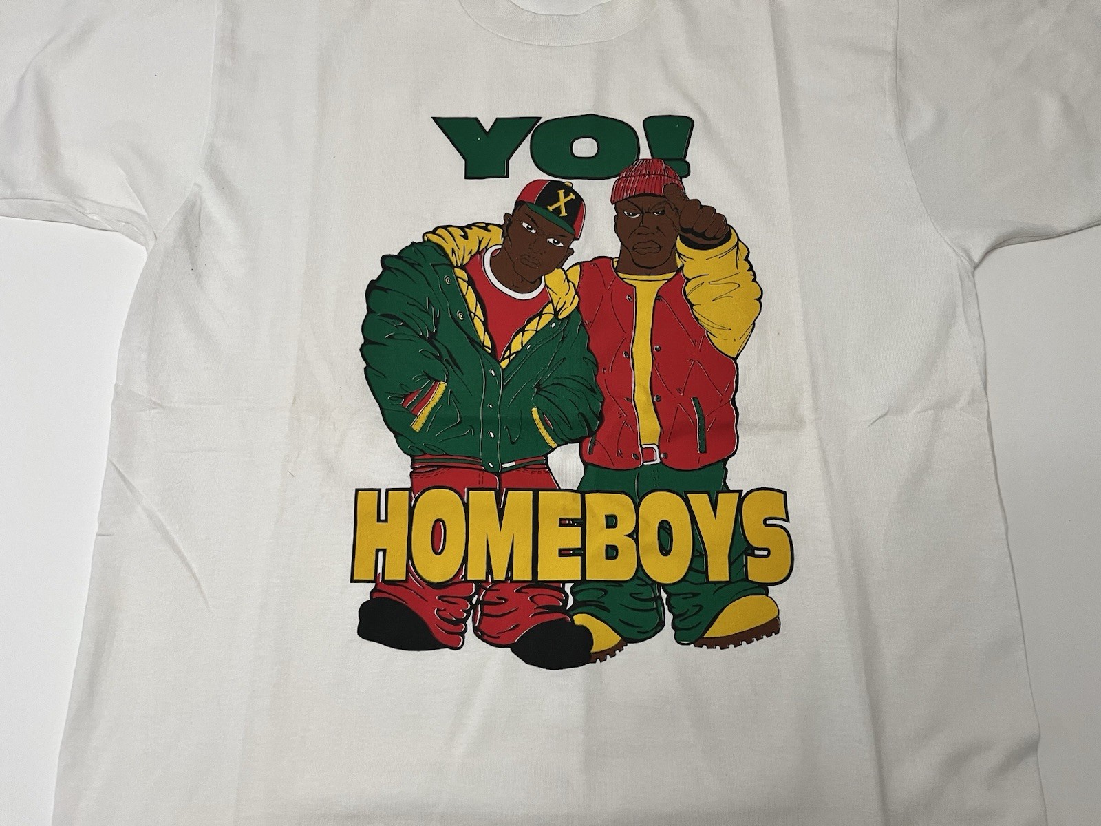 VTG Yo Homeboys Street Wear Bootleg Single Rap Shirt Malcom X 90s L Deadstock