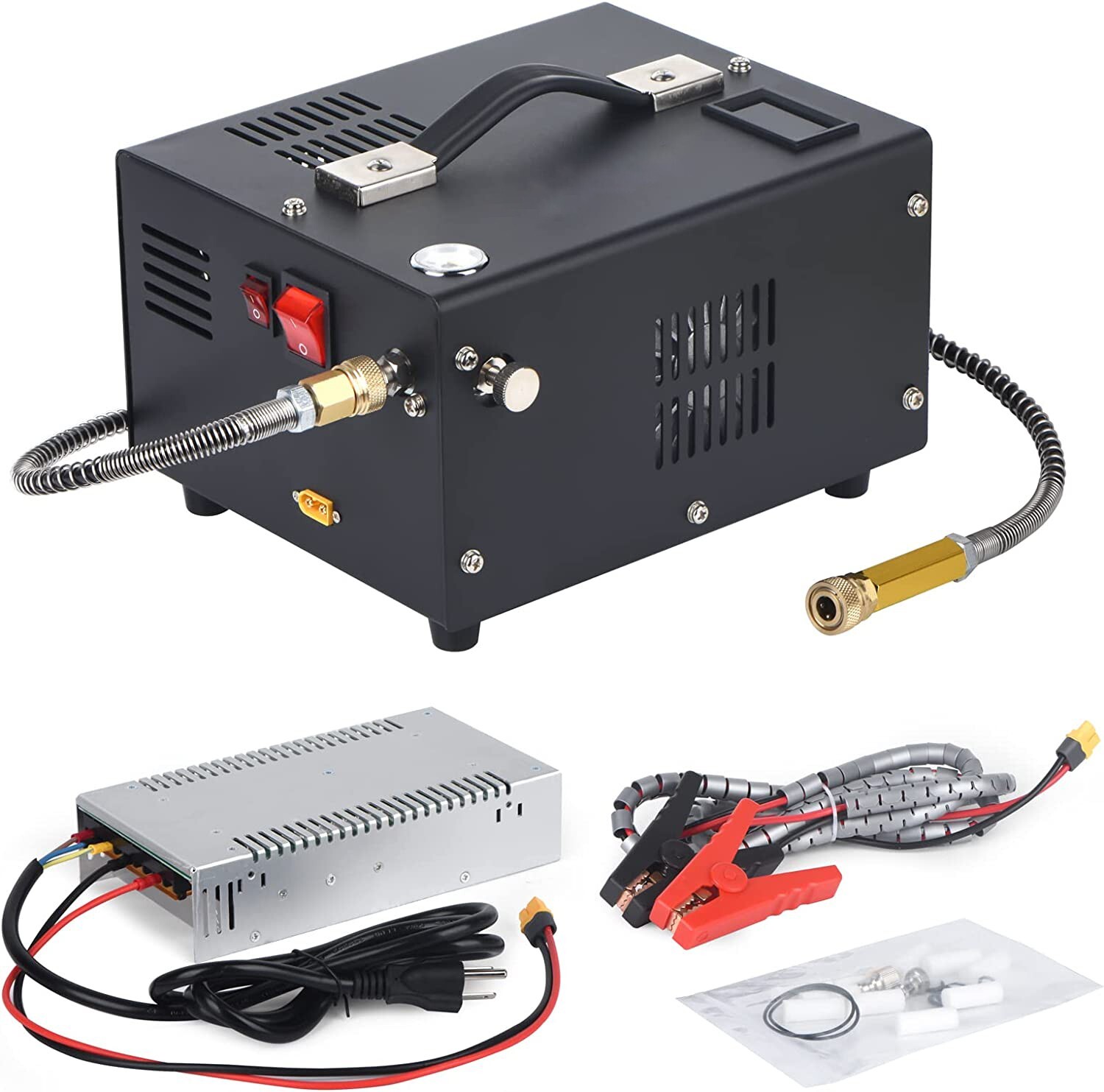 PCP Air Compressor 12V/110V/220V Manual-Stop High Pressure PUMP 30Mpa/4500Psi