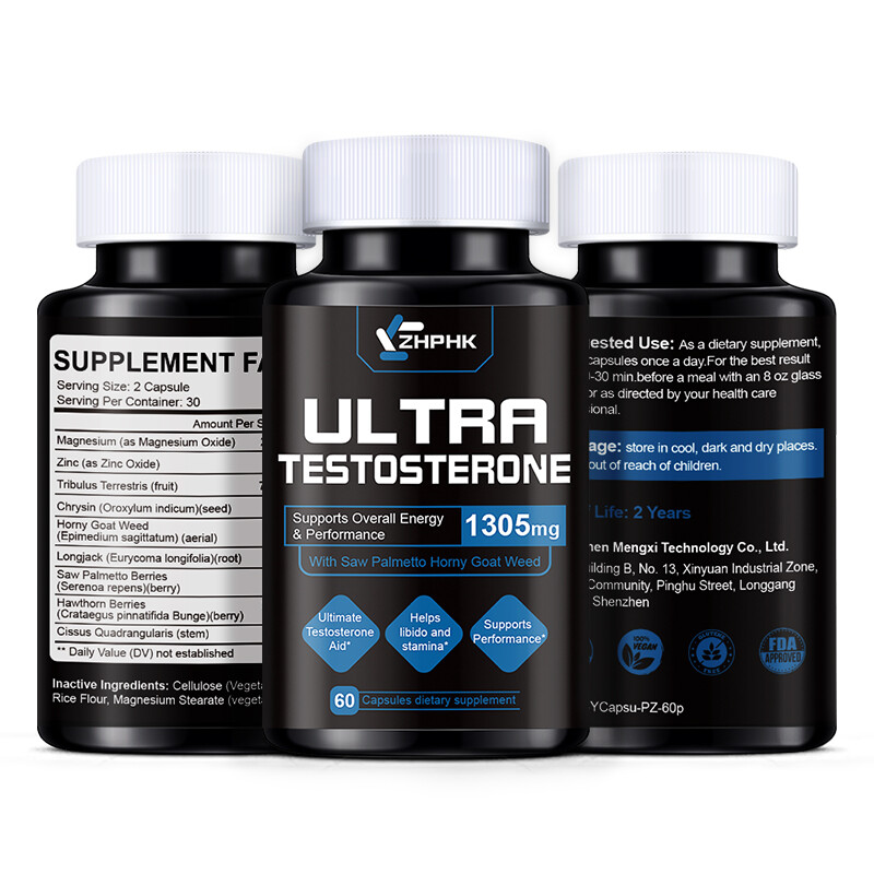 Male Enhancement Testosterone Booster 60 Capsules Stamina Pills Men Performance