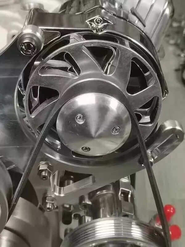 SBC Chevy 327 350 400 Aluminum Front Drive Serpentine Pulley & Bracket Kit 6 Rib