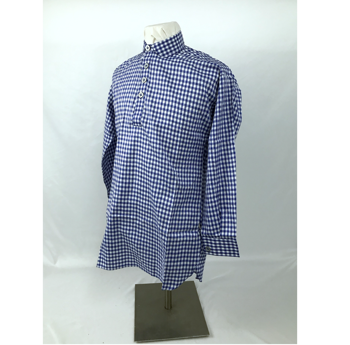 Blue Checked Shirt, Large Checks - Reenactment, Civil War - Size Small