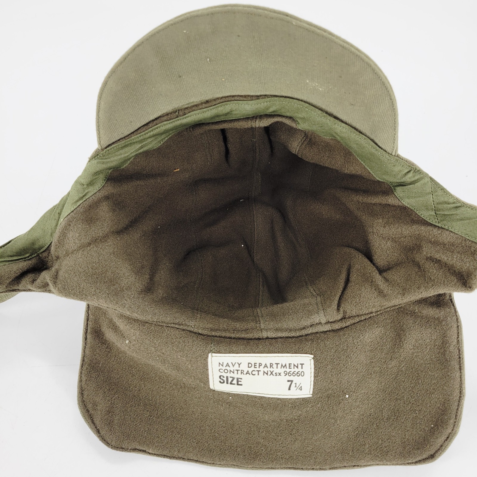 Vintage WW2 US Navy Foul Weather Flight Deck Cap Hat Size 7 1/4