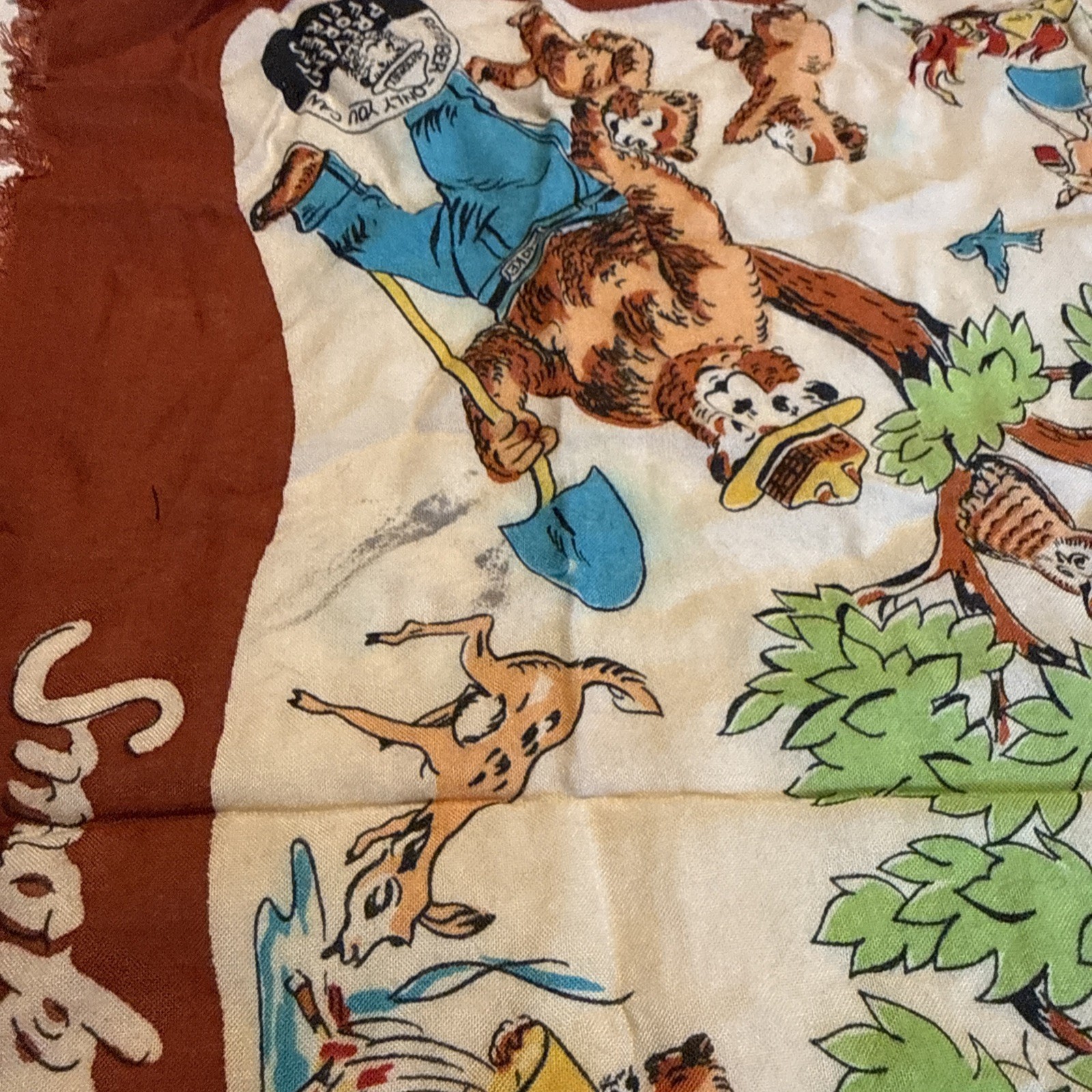 VTG 1940s-50s US Dept Agriculture SMOKEY THE BEAR Forestry Department SCARF-HTF