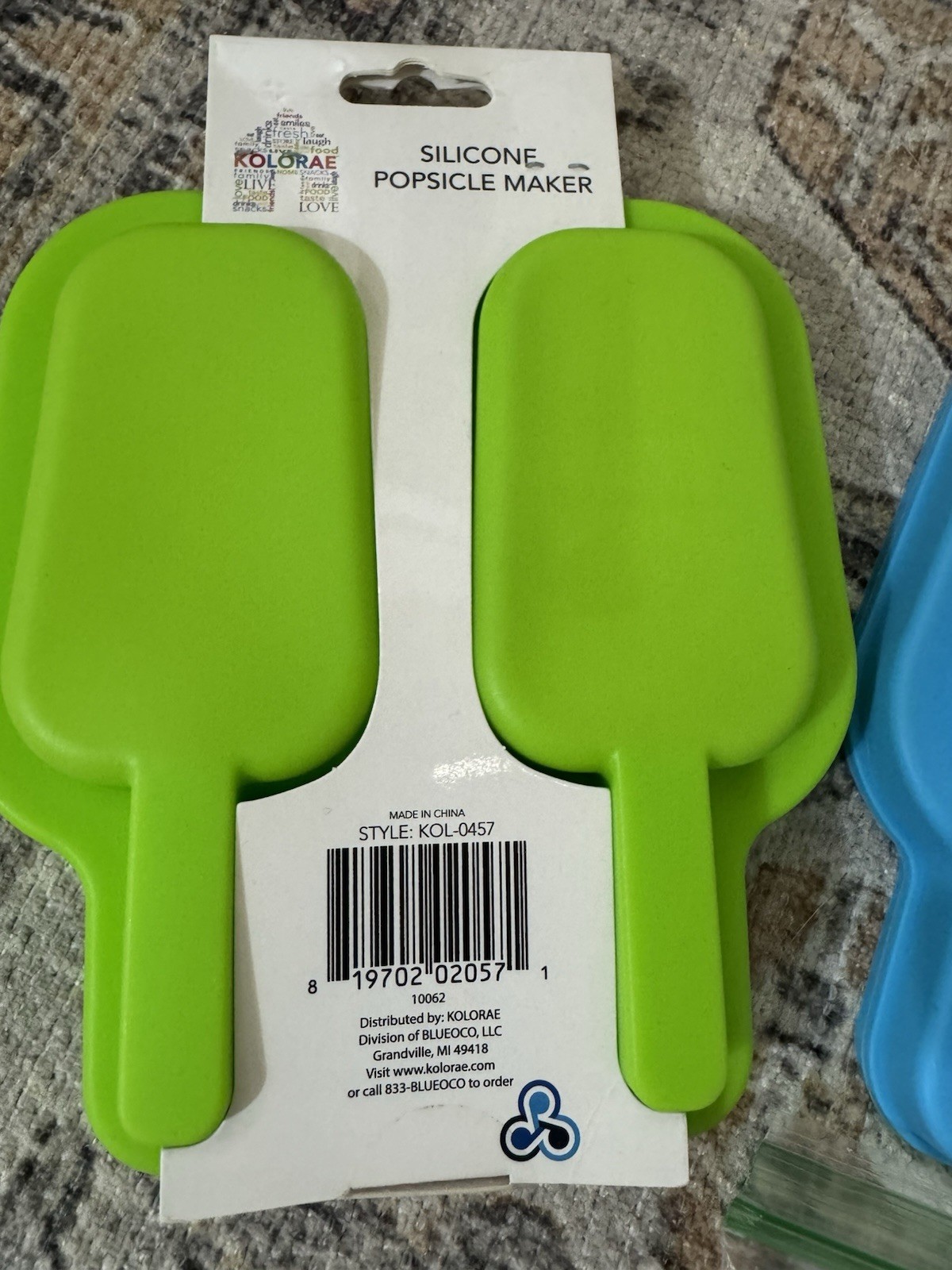 Kolorae silicone popsicle Ice molds set of 3 Green Blue Red New