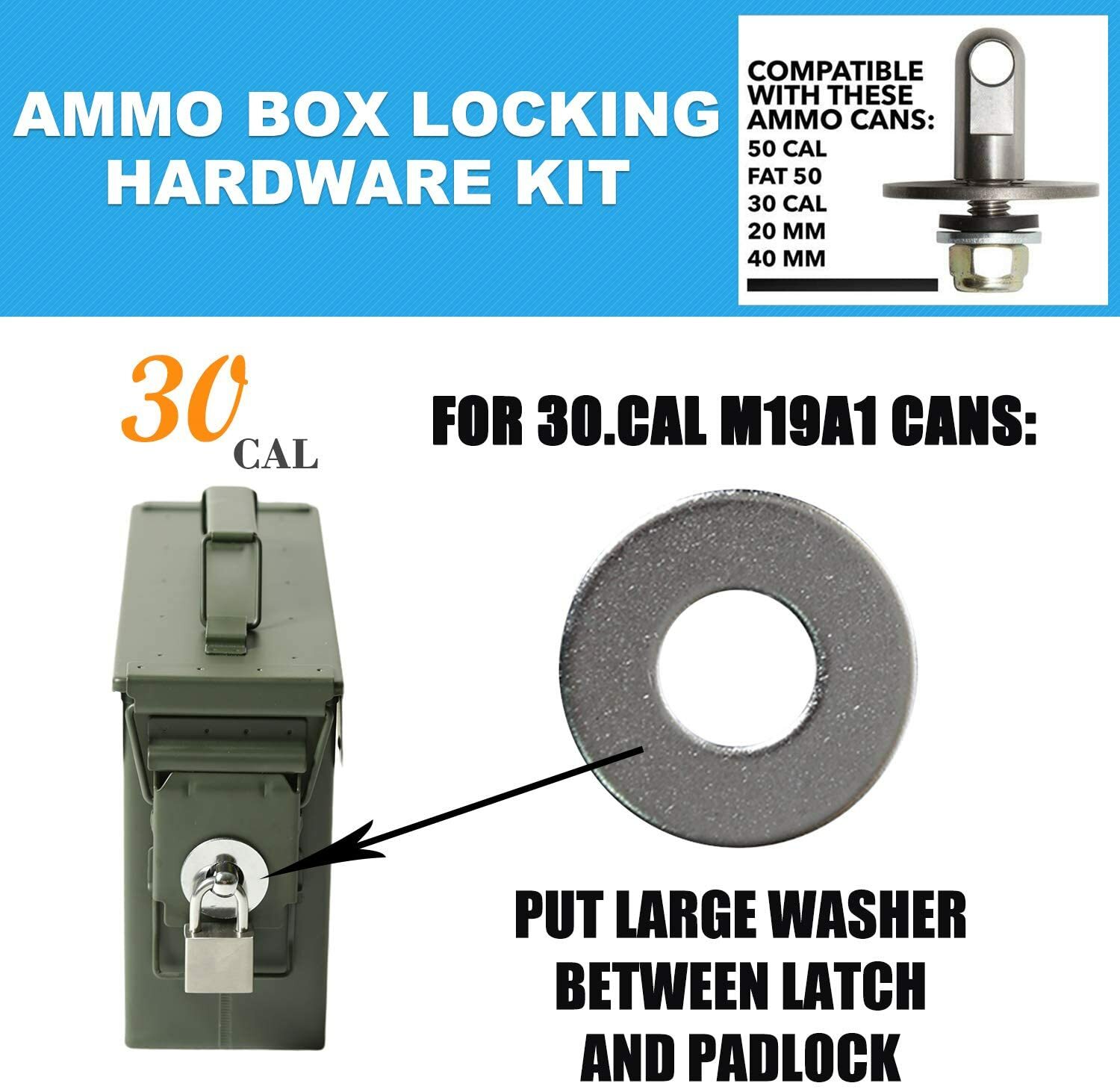 10Pcs Ammo Can Lock Kit Bolt 30 50 Cal Steel Gun Safe Box Hardware Locking Set