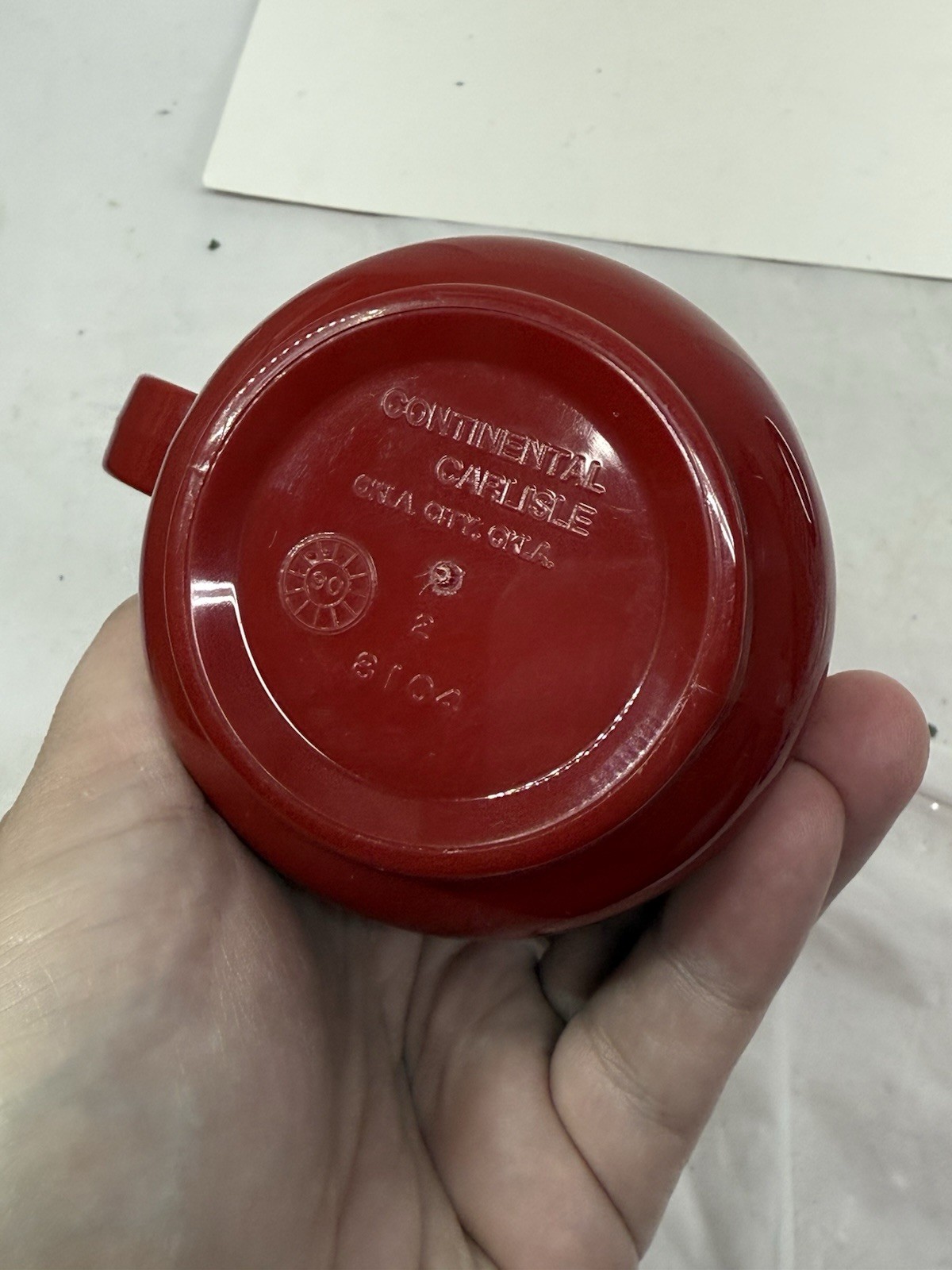 Vintage Folgers Office Coffee Mug Cup Continental Carlisle Red Plastic VHTF 8oz