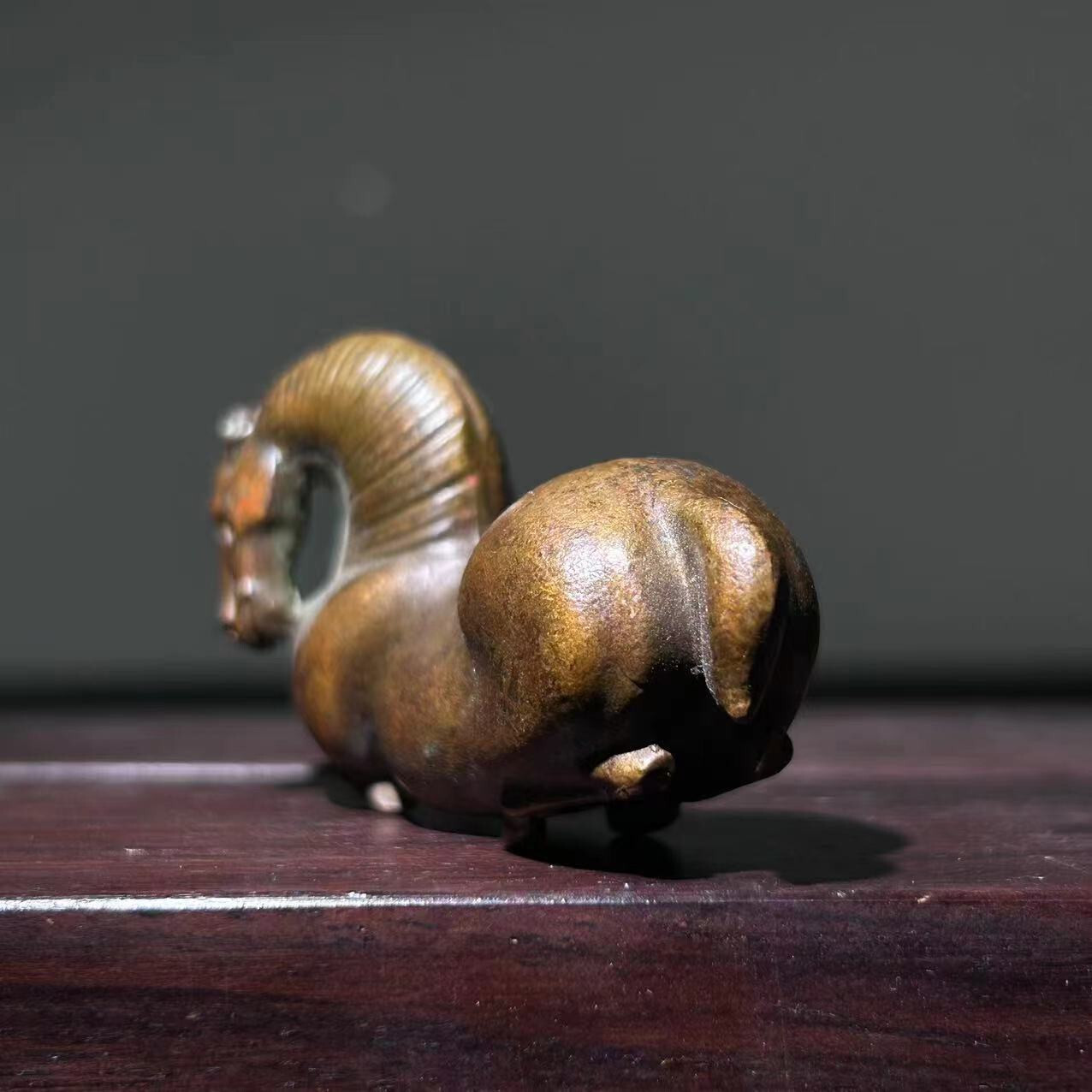 Chinese Old Bronze Copper Statue Hand Carved Horse,Antique handicraft ornaments