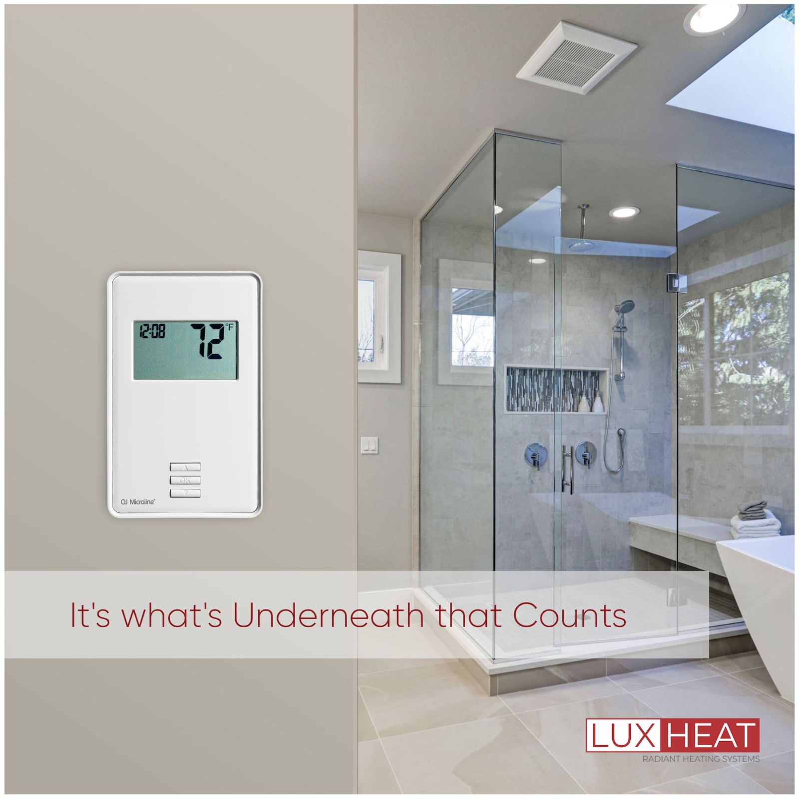 LuxHeat Mat Kit 240V (35-200sqft) Electric Radiant Floor Heating System Tile and