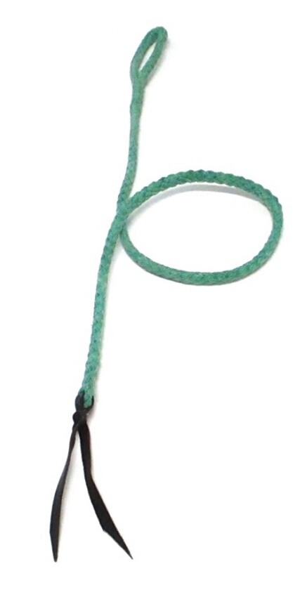 Over & Under Whip Waxed Nylon w/Leather Popper Green and Black Eddy's Tack