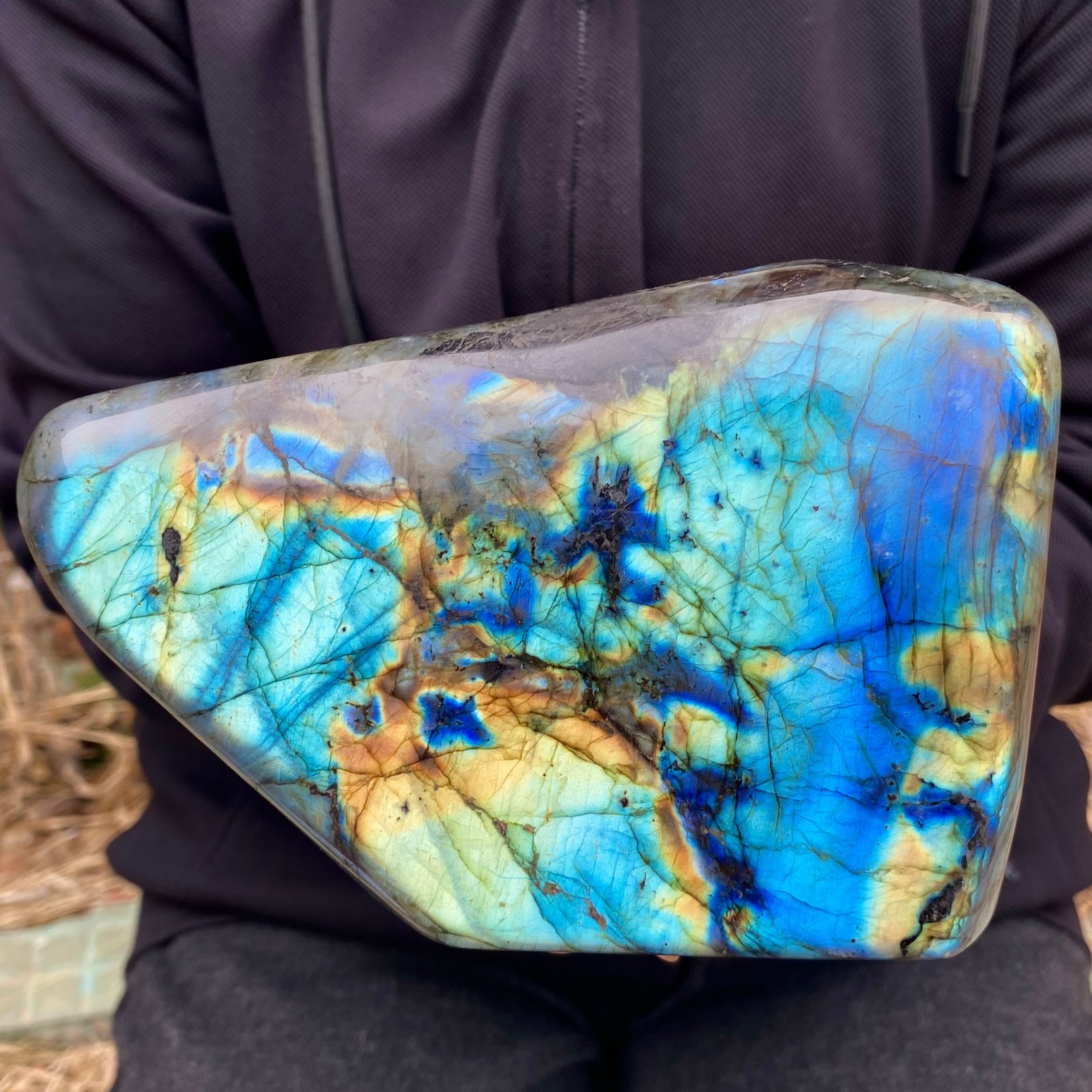 4.57LB Top natural Labrador flash moonstone quartz crystal mineral specimen