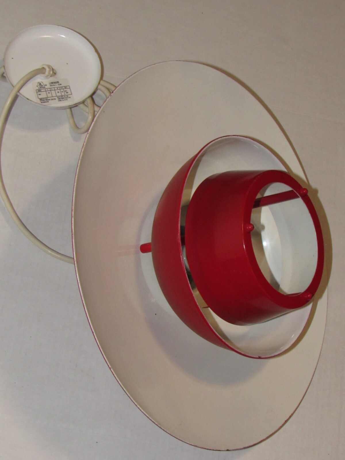 19" Industrial Metal Light Ceiling Lamp Shade Mid Century Barn Fixture RARE USA