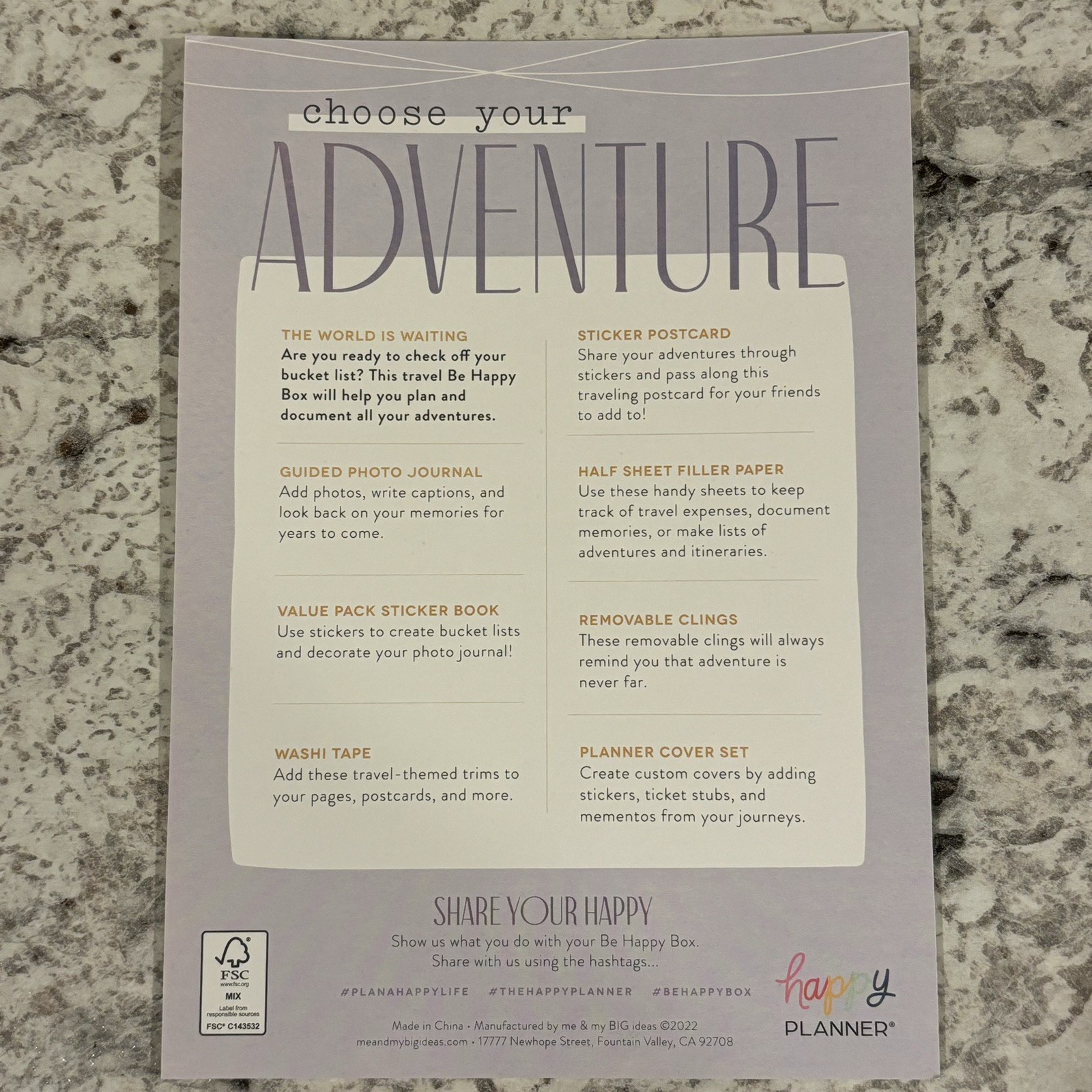 NEW Happy Planner Happy Adventures - Be Happy Box 🧳