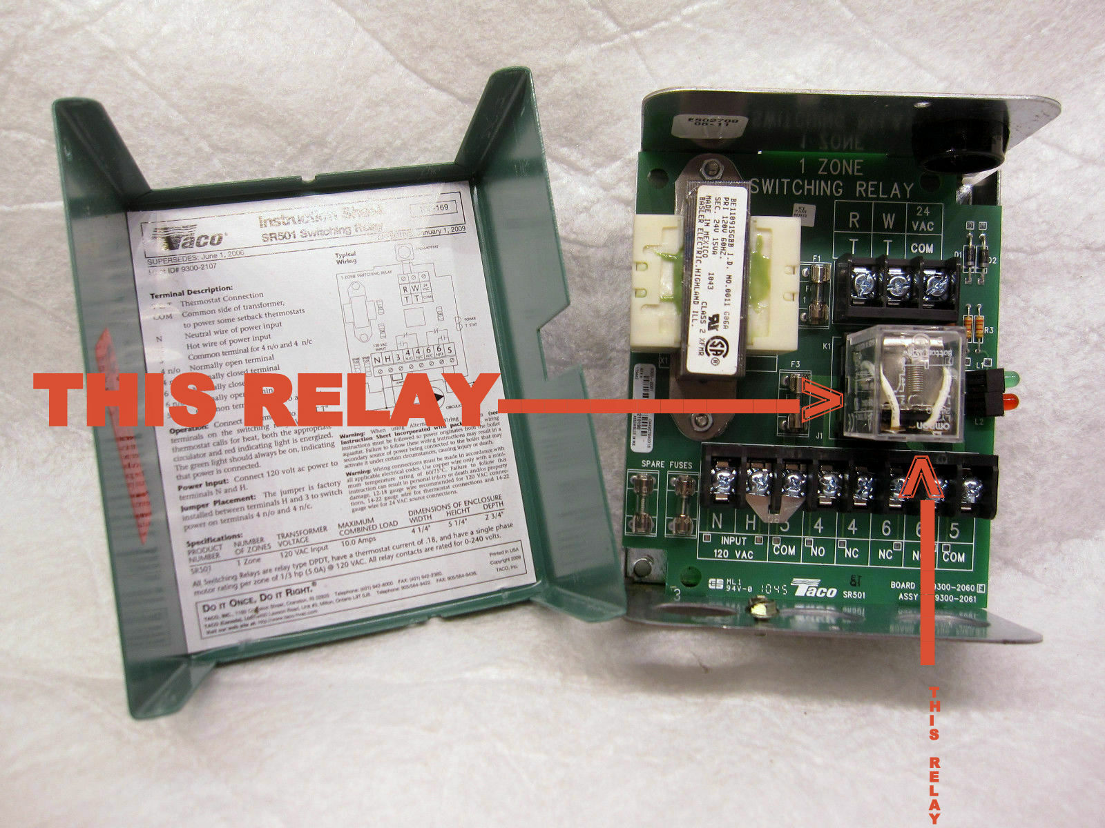 24 volt Replacement Switching Relay (REPLACEMENT RELAY ONLY) Taco/Argo Relay Box