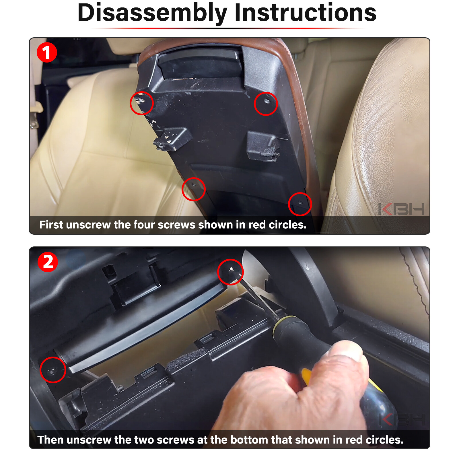 Fits 2013-2018 Toyota Avalon Console Lid Armrest & Door Panel Cover Trim Black