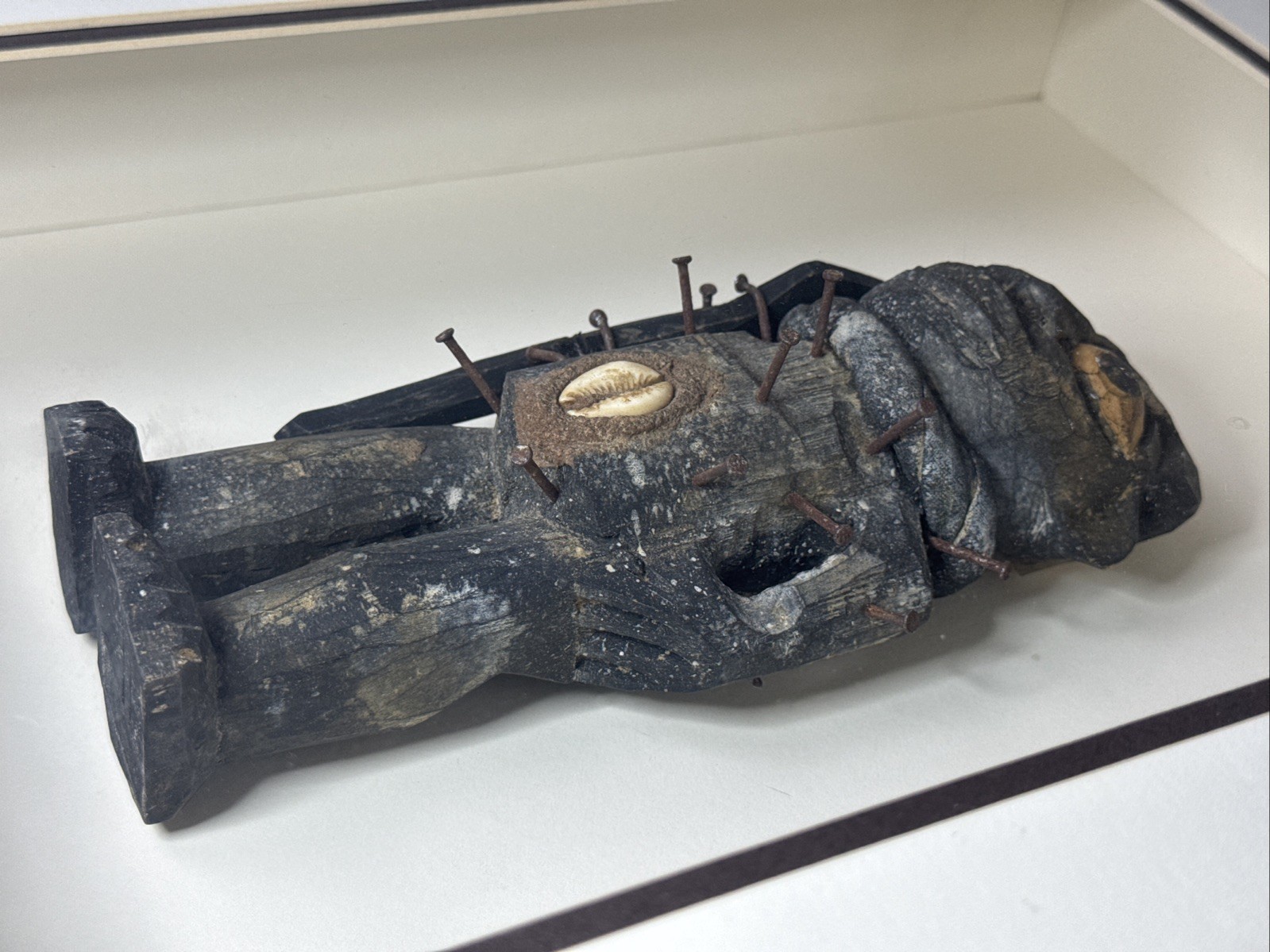 Antique African Bakongo Nkisi Nkondi Statue Nail Fetish Congo Africa FRAMED