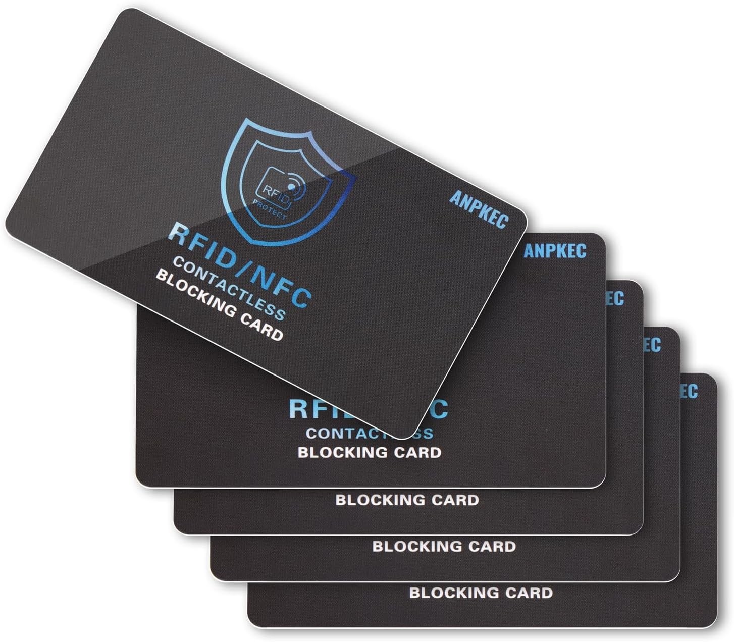 RFID Blocking Card – NFC Contactless Credit Debit Card Protector (5 Pack)