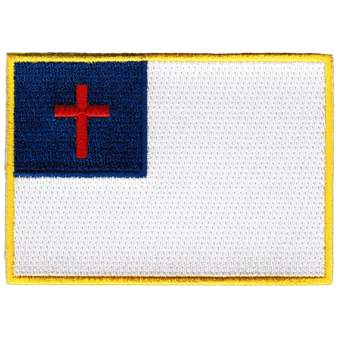 CHRISTIAN FLAG PATCH JESUS CHRIST RELIGIOUS embroidered iron-on EMBLEM JESUS new