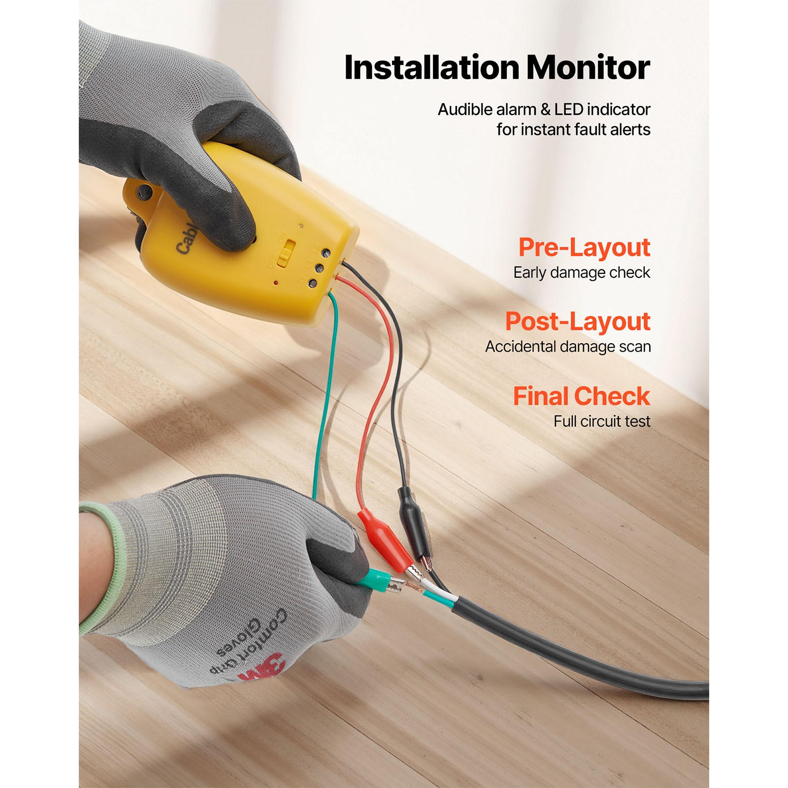 200 sqft Underfloor Heating Cable Kit 240V Electric Radiant with Alarm