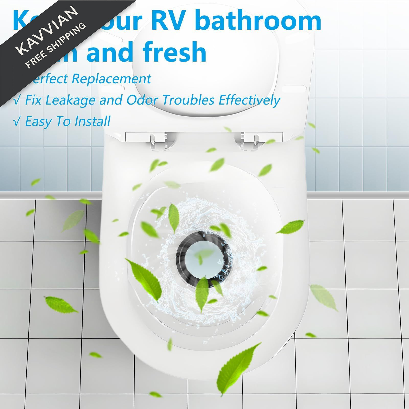 GuoluvSoo 2 Pack RV Toilet Seal 4" OD × 2.75" ID × 0.28" thick, Black