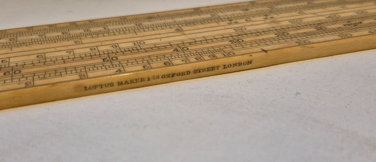 A large excise slide rule by Loftus London c.1860-1870 32cm/12,5 inches lenght