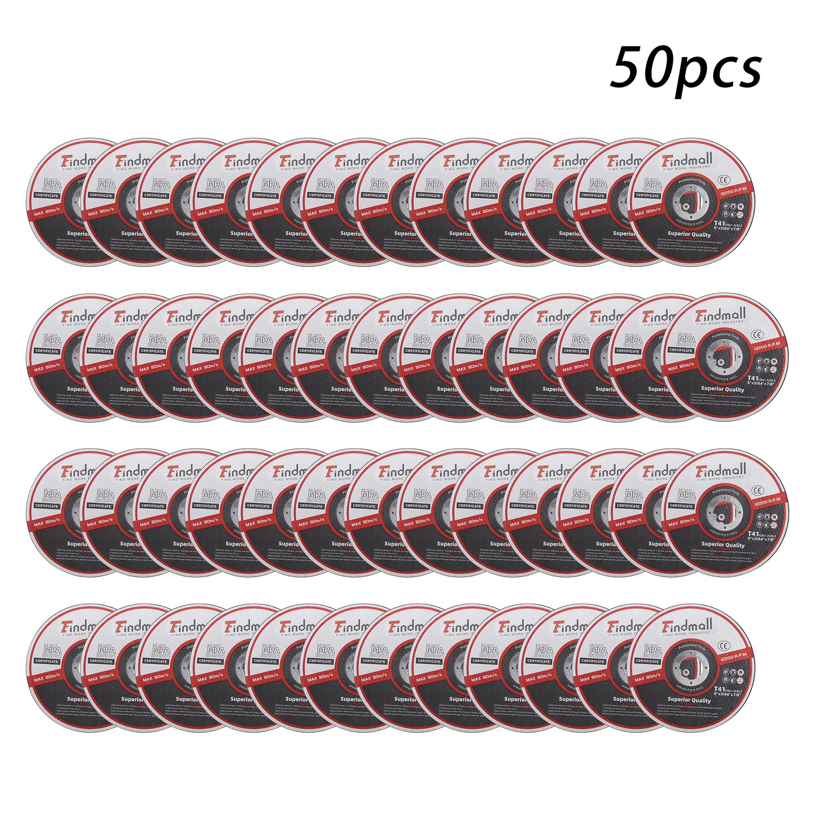 50 Pack 5"x.045"x7/8" Cut-off Wheel - Metal & Stainless Steel Cutting Discs