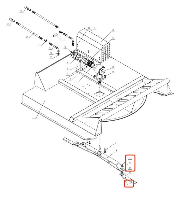 AGT-RC72 Skid Steer Brush Cutter Blades, 8mm Thick Steel, Free Shipping