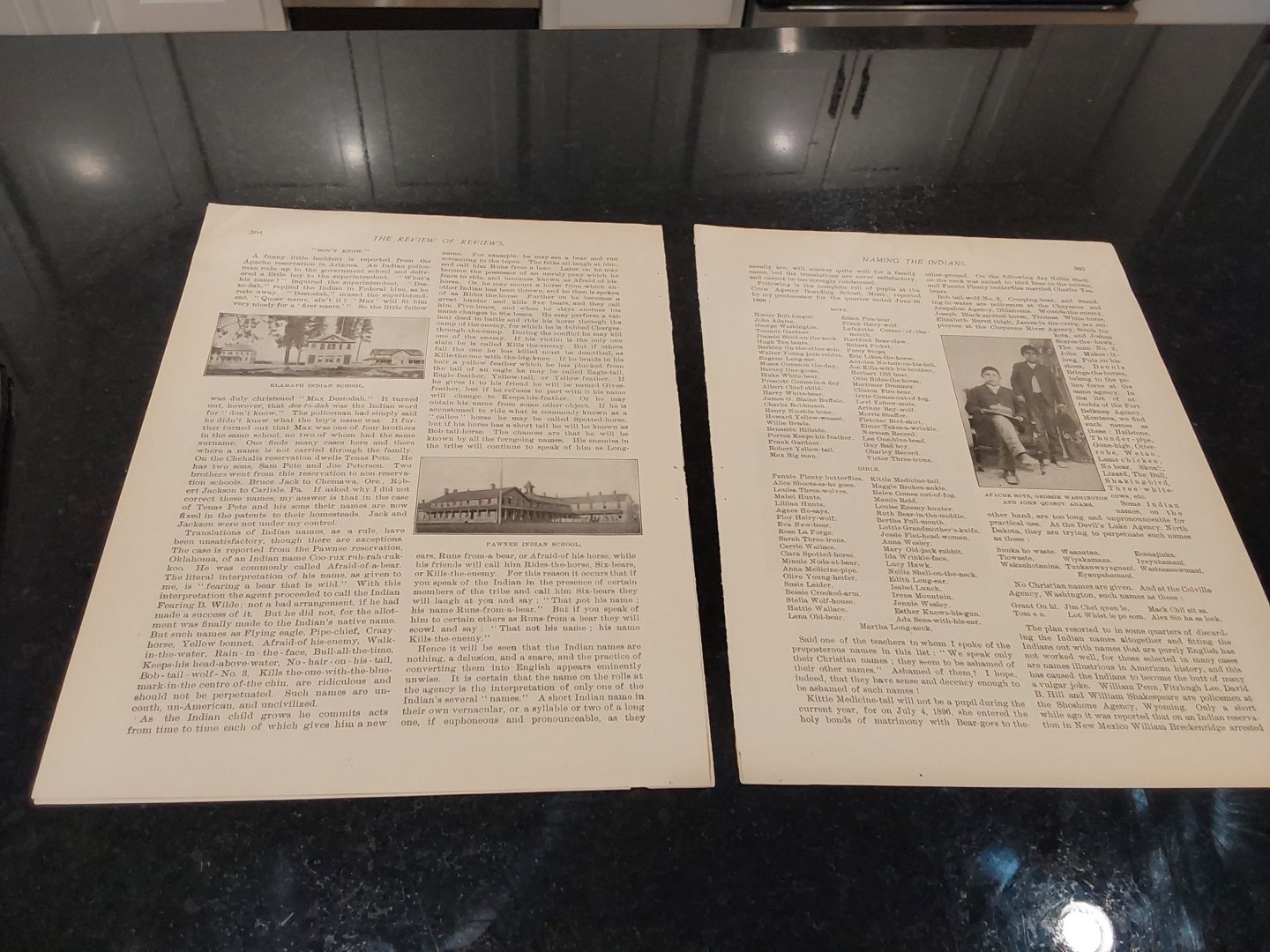1897 "Naming the Indians" Article by Frank Terry Review of Reviews