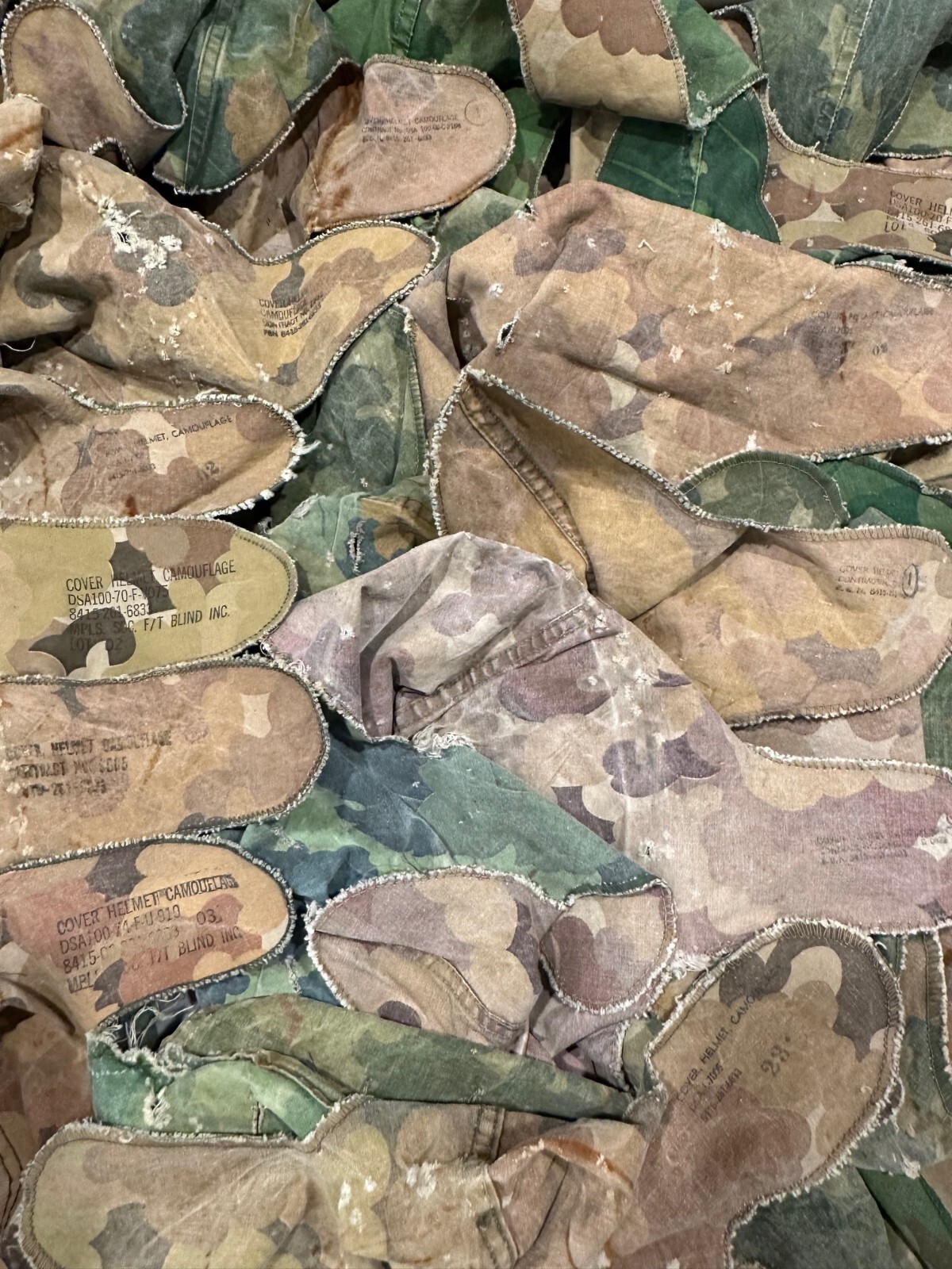 USGI Mitchell Pattern Helmet Cover, Vietnam War US Army USMC, T-107