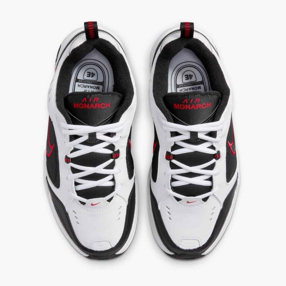 Nike AIR MONARCH IV Men's White Black Red 101 Walking Shoes Medium & WIDE WIDTH