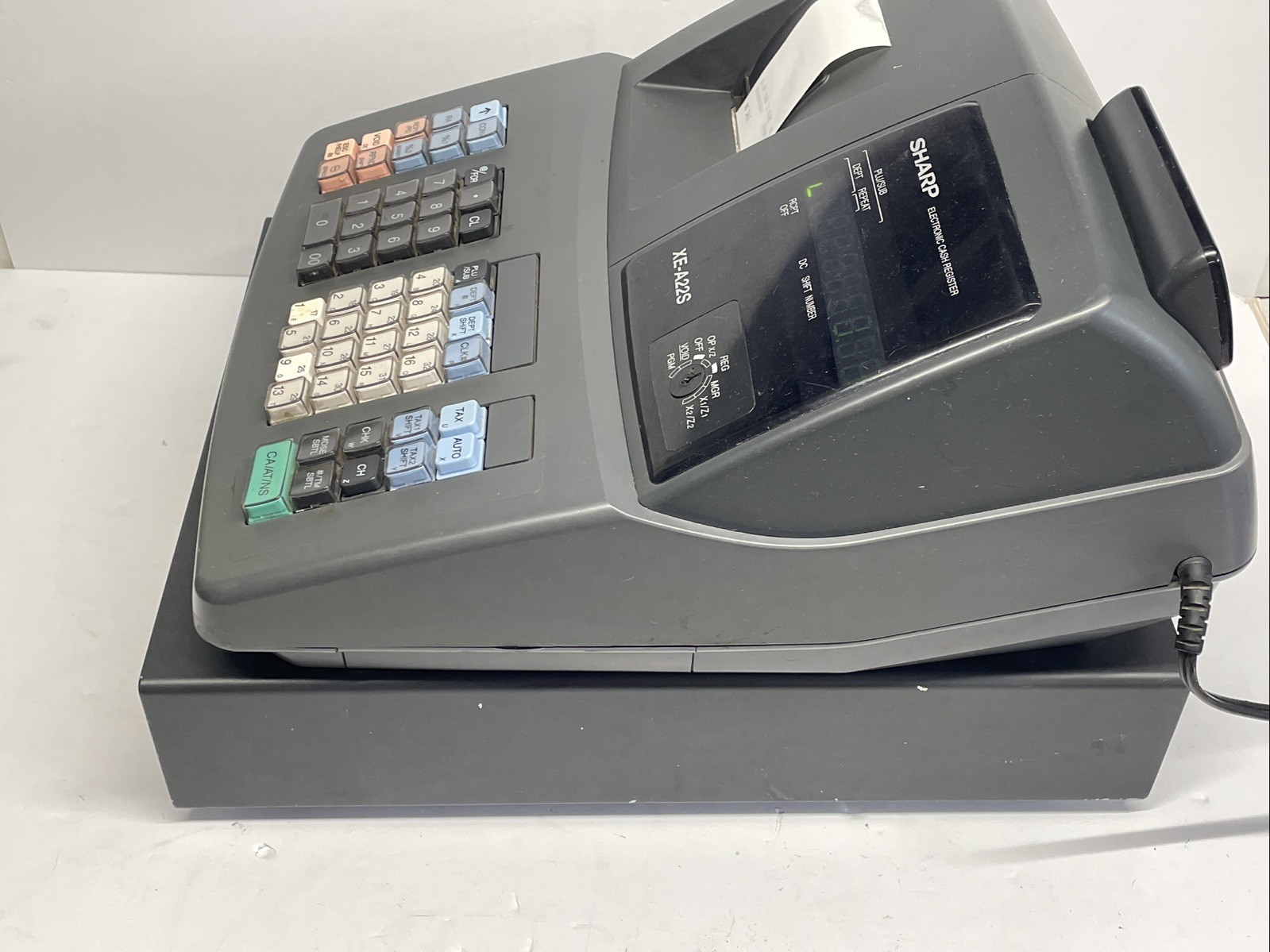 Sharp XE-A22S Electronic Cash Register Thermal Print Tested No Key Read Desc