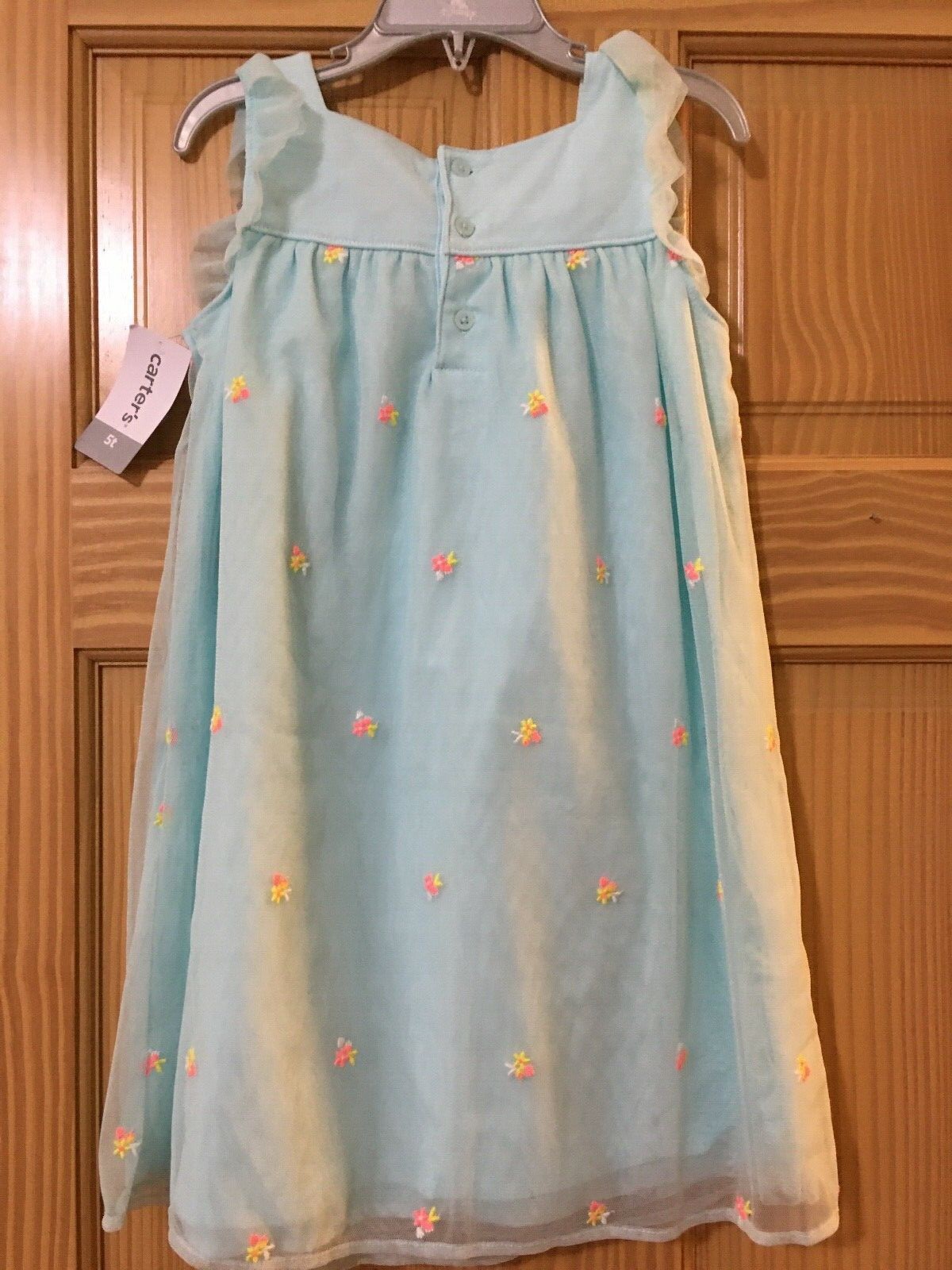 NWT Carter's Flowers Floral Dress Girls Blue Tulle 24M,2T,3T,4T,5T
