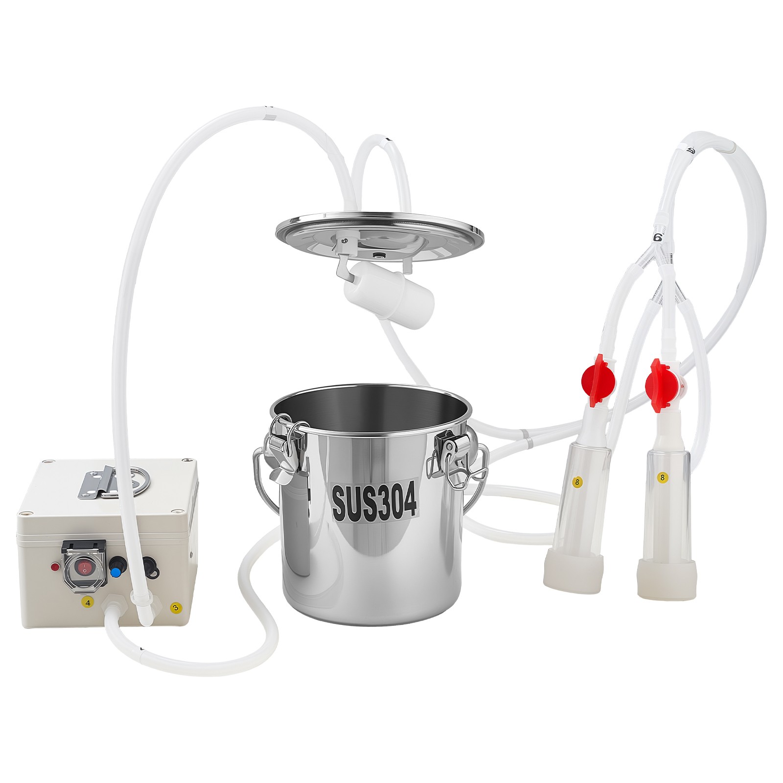 Uimoso Portable Goat Milking Machine with 0.8 Gal / 3 L Bucket and Battery Power
