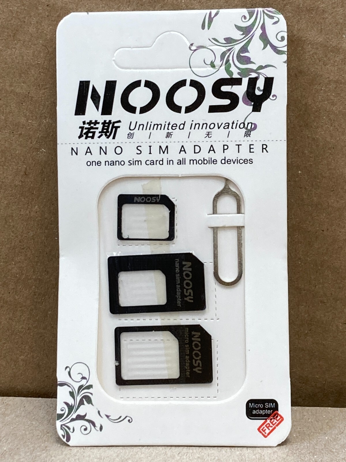 Noosy SIM Card Adapter Nano Micro Standard Converter Kit with SIM Tray Ejector