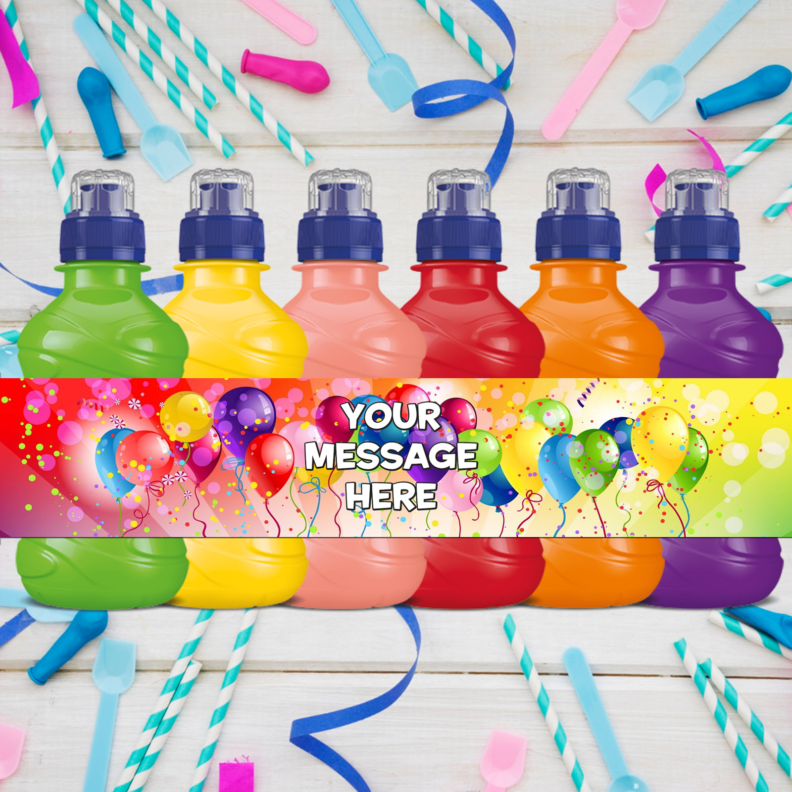 Balloons Personalised Fruit Shoot Sticker Labels Kit Kat Birthday Party Supplies