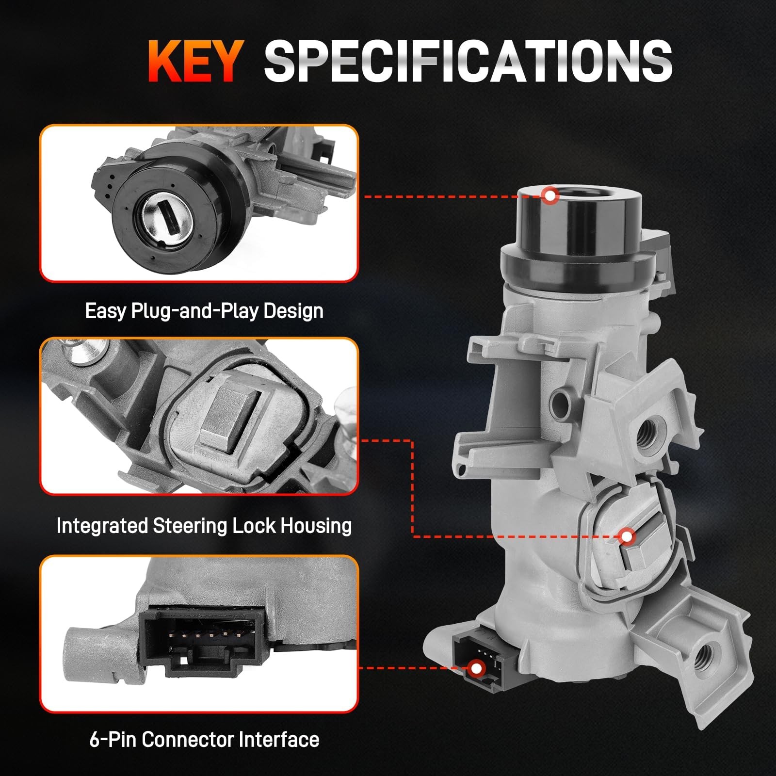 Ignition Switch Lock Cylinder Assembly For VW JETTA 2006-2018 W/ Remote Key